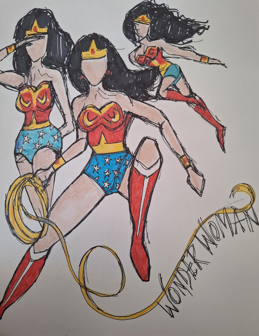 Wonder Woman Trio Acton Pose