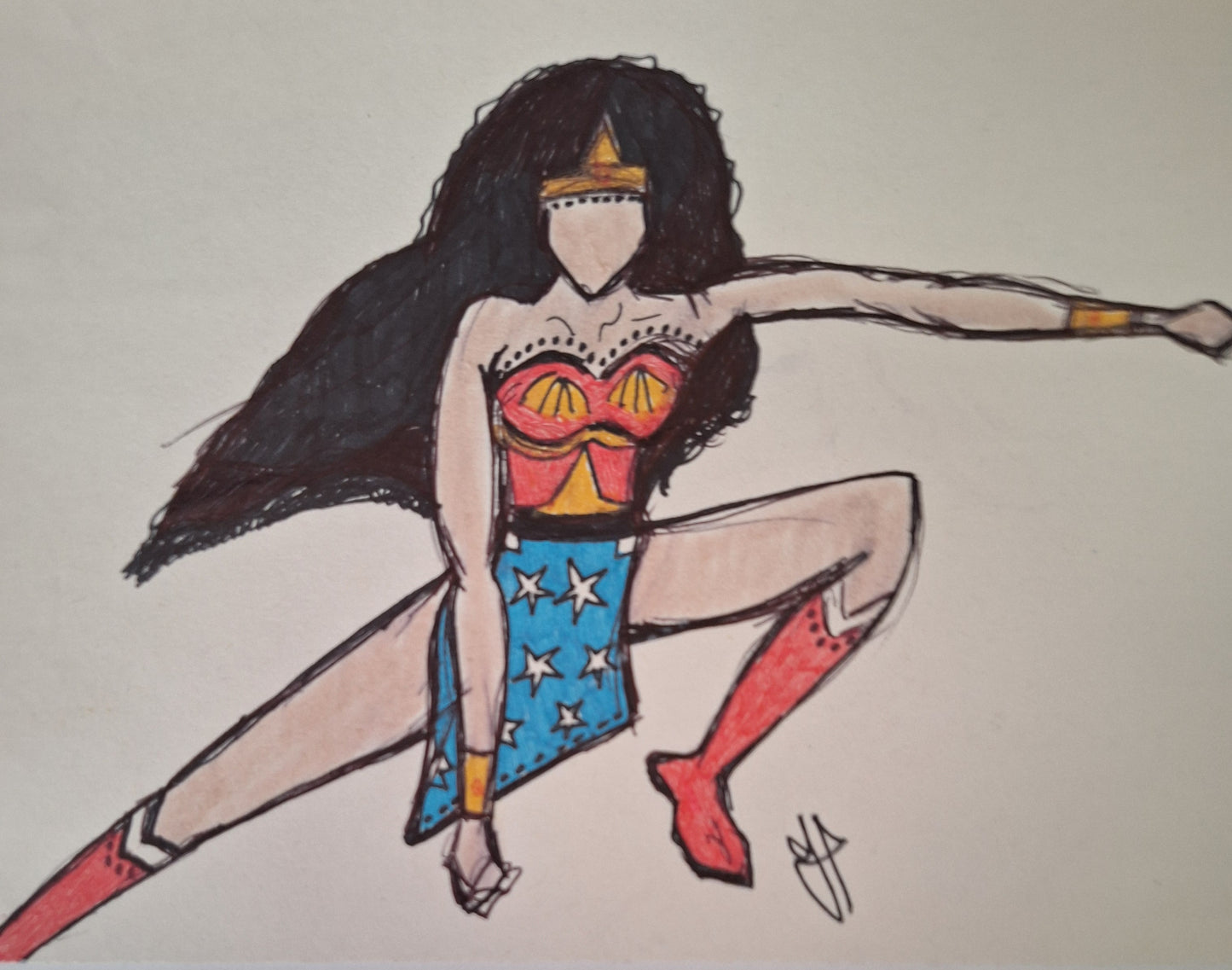 Wonder Woman Superhero Action Pose