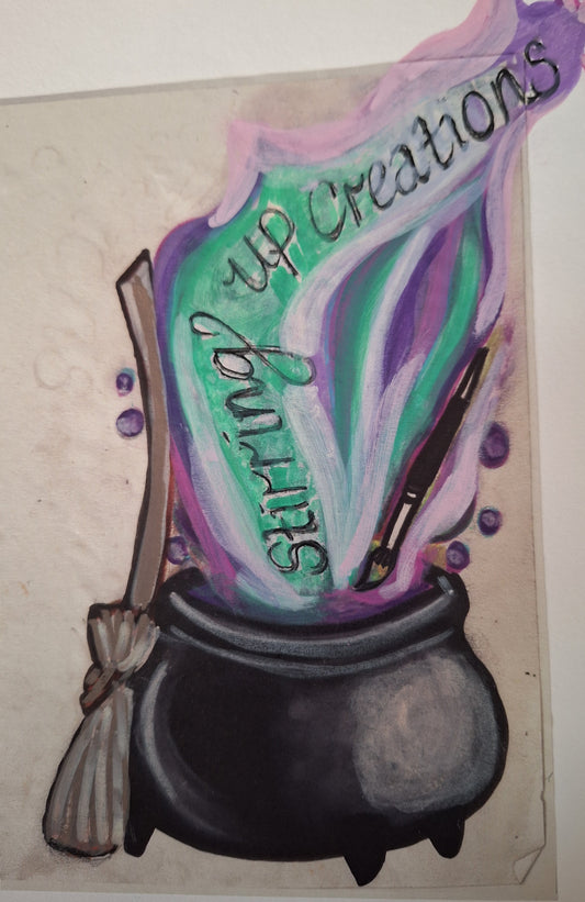 Stirring Up Creations Cauldron Artwork with Magical Smoke